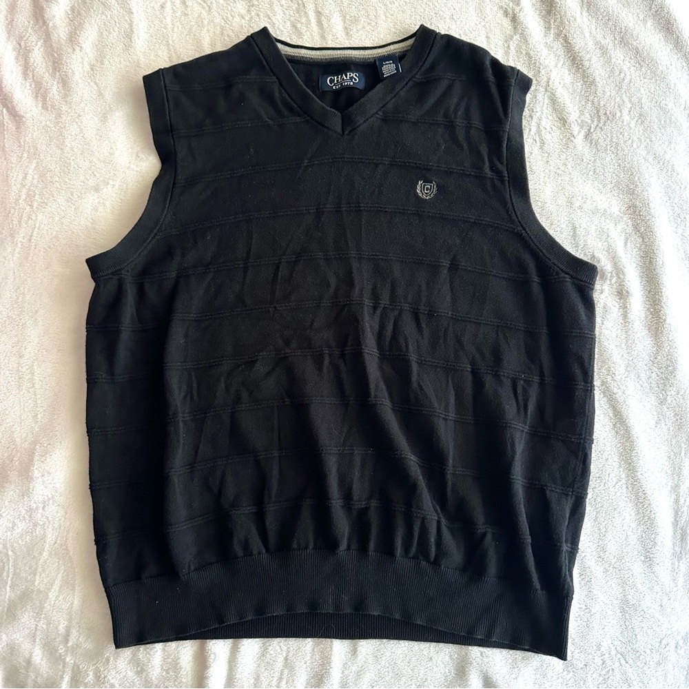 Vintage Chaps Black Sweater Vest